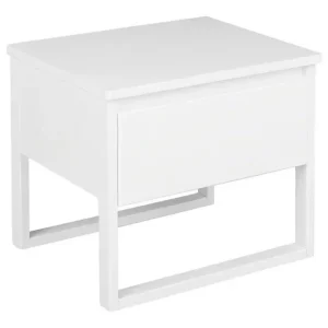 1 Drawer Bedside Table GIULIA Pine Wood Schneeweiß - HaustierPro