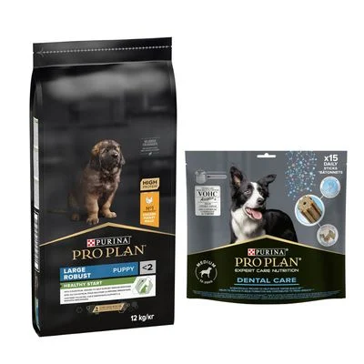 12 kg PURINA PRO PLAN Puppy + Dental Care passender Snack gratis! Large Robust Healthy Start + Medium Dog 345 g