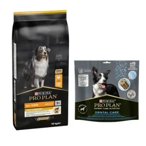 14 kg PURINA PRO PLAN Adult + Dental Care passender Snack gratis! All Sizes Light/Sterilised + Medium Dog 345 g