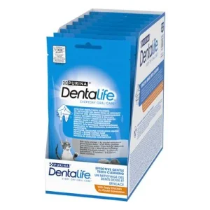 3 + 1 gratis! 4 x 140 g / 320 g PURINA Dentalife Tägliche Zahnpflege-Snacks 4 x 320 g mit Huhn