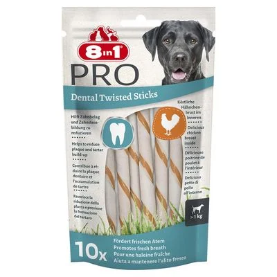 8in1 Pro Dental Twisted Sticks Huhn 10 Stück