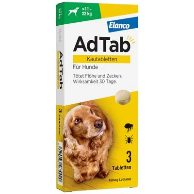 AdTab Kautabletten für große Hunde, von 11 bis 22 kg 3 Tabletten