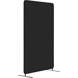 Akustik-Trennwand Klassisch, abgerundete Ecken, Höhe 1500 mm, inkl. Füße, Breite 1200 mm, schwarz. - HaustierPro