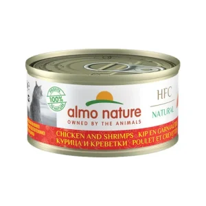 Almo Nature HFC 70 Natural Katzenfutter - Dosen - Hühn und Garnelen