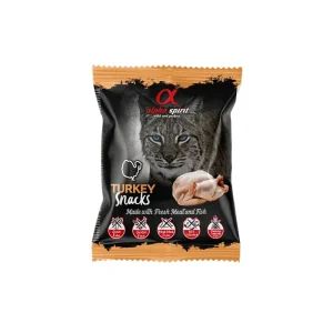 alpha spirit Cat Snacks Bag gewürfelt Truthahn