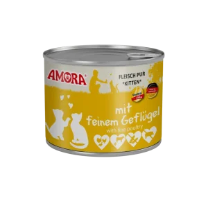 AMORA Cat Fleisch Pur für Katzenkinder mit feinem Geflügel