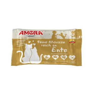 AMORA Cat Pouchbeutel Flowpack feine Mousse reich an Ente