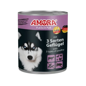 AMORA Dog Fleisch Pur Adult 3 Sorten Geflügel