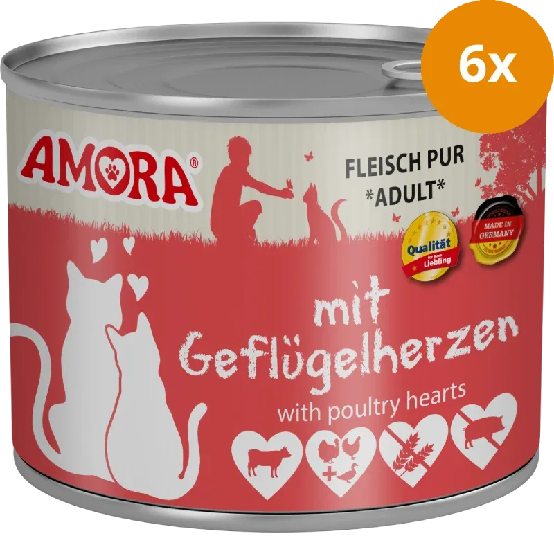AMORA Fleisch Pur Adult Geflügelherzen 200 g - Image 2