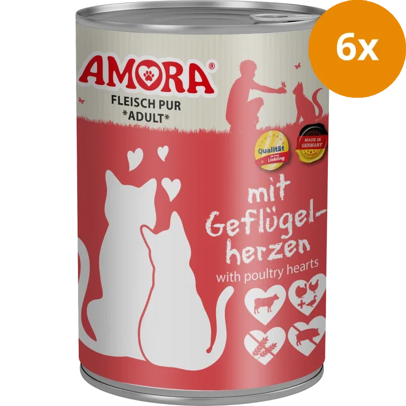 AMORA Fleisch Pur Geflügelherzen 400 g - Image 2