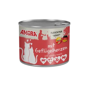 AMORA Fleisch Pur mit Geflügelherzen
