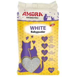 AMORA Katzenstreu White Babypuder