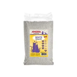 AMORA Katzenstreu White Compact mit Babypuder 8 Liter