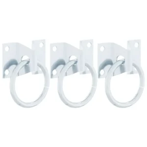 Anbinderinge mit Platten 3 Stk. Silbern Stahl - 4637 - HaustierPro