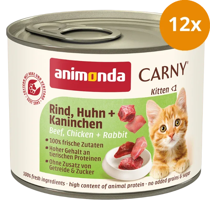 animonda Carny Kitten Rind, Huhn & Kaninchen 200 g - Image 2
