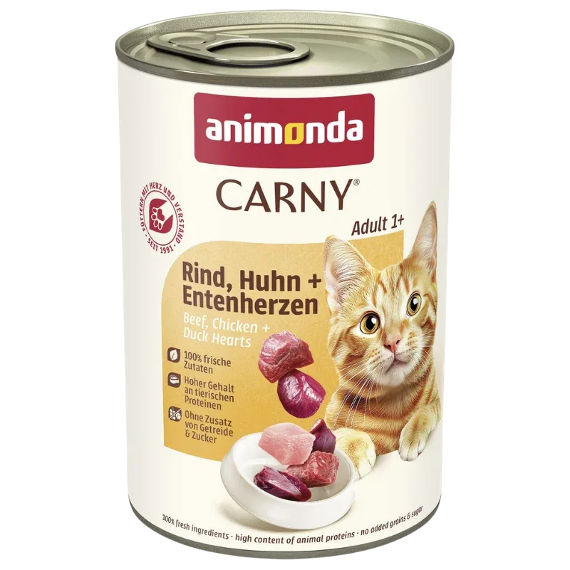 animonda Carny Rind, Huhn + Entenherzen 400 g
