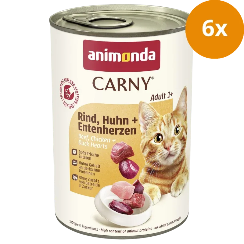 animonda Carny Rind, Huhn + Entenherzen 400 g - Image 2