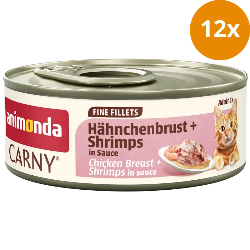 Animonda Cat Carny Fine Fillets Adult Hühnchenbrust & Shrimps in Sauce 60 g - Image 2
