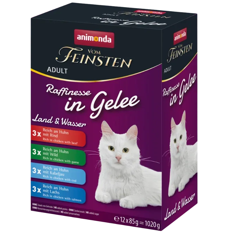 Animonda Cat vom Feinsten Raffinesse in Gelee Adult Mixpack Land & Wasser 12 x 85 g