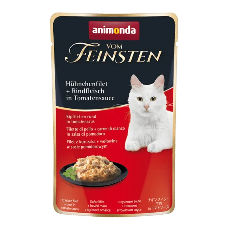 Animonda Portionsbeutel vom Feinsten mit Hühnchenfilet & Rindfleisch in Tomatensauce