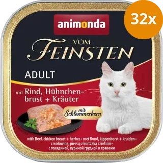 animonda Vom Feinsten mit Schlemmerkern Rind, Hühnchenbrust & Kräuter 100 g - Image 2
