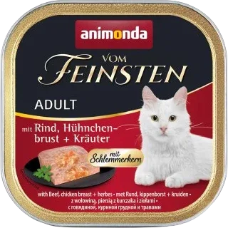 animonda Vom Feinsten mit Schlemmerkern Rind, Hühnchenbrust & Kräuter 100 g
