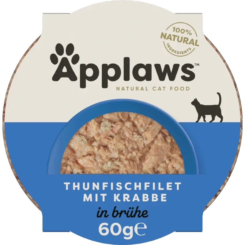 Applaws Natural Cat Pots saftiges Thunfischfilet & Krabben 60 g
