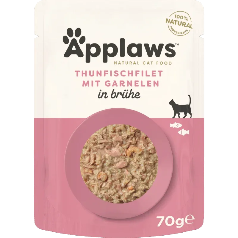 Applaws Natural Cat Pouches Thunfischfilets & Pazifik Garnelen 70 g