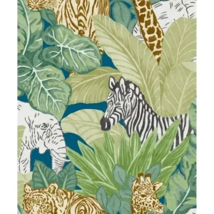 Aquarium-sichere Noordwand Tapete Good Vibes Jungle Animals Grün und Schwarz - HaustierPro