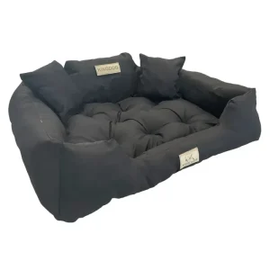 Atmungsaktiv Hundebett Katzenbett 55 x 45 Schwarz Kingdog Größe S - HaustierPro