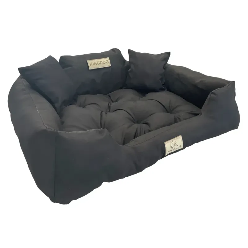 Atmungsaktiv Hundebett Katzenbett 55 x 45 Schwarz Kingdog Größe S - HaustierPro
