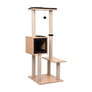 Atmungsaktiv Katzen-Kratzbaum mit Sisal-Kratzmatte 129 cm - HaustierPro