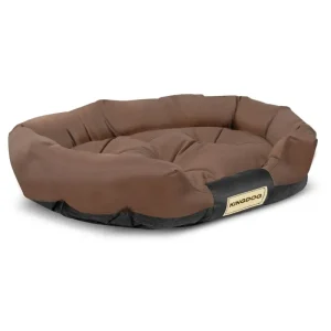 Atmungsaktives Korbgeflecht Hundebett oval 75x50cm wasserdicht braun/schwarz CODUOWAL75/50BRA - HaustierPro