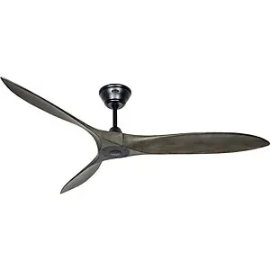 Aus natürlichen Materialien Deckenventilator ECO AIRSCREW, Rotorblatt-Ø 1520 mm, grau / mattschwarz. - HaustierPro
