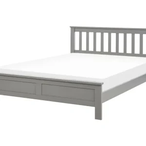 Bed Pine Wood MAYENNE 140 x 200 cm (EU Double) Grey - HaustierPro