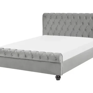 Bed Plüsch AVALLON 140 x 200 cm (EU Double) Grey - HaustierPro