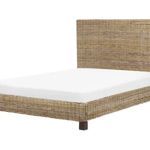 Bed Rattan SALBRIS 140 x 200 cm (EU Double) Unverfälscht - HaustierPro