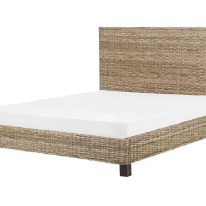 Bed Rattan SALBRIS 160 x 200 cm (EU King Size) Unverfälscht - HaustierPro