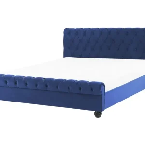 Bed Samtstoff AVALLON 160 x 200 cm (EU King Size) Navy Blue - HaustierPro