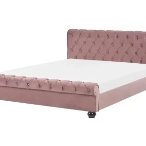 Bed Velours AVALLON 160 x 200 cm (EU King Size) Pink - HaustierPro