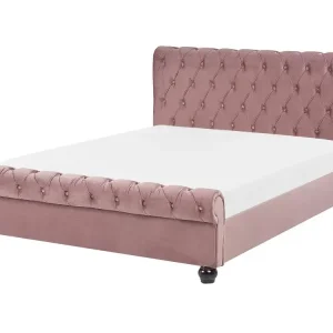 Bed Velvet AVALLON 140 x 200 cm (EU Double) Rosa - HaustierPro
