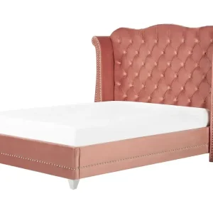 Bed Velvet AYETTE 140 x 200 cm (EU Zweimal Pink - HaustierPro