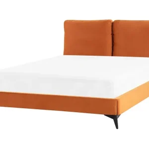 Bed Velvet MELLE 140 x 200 cm (EU Double) Orange - HaustierPro