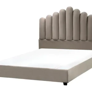 Bed Velvet VINCENNES 140 x 200 cm (EU Double) Taupe - HaustierPro