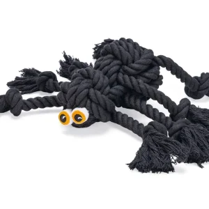 Beeztees Halloween Flossy Spinne aus Baumwolle für Hunde, 38 x 18 x 10 cm