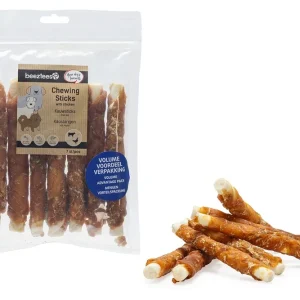 Beeztees Kaustangen mit Huhn und Rinderhaut für Hunde – Vorteilspack