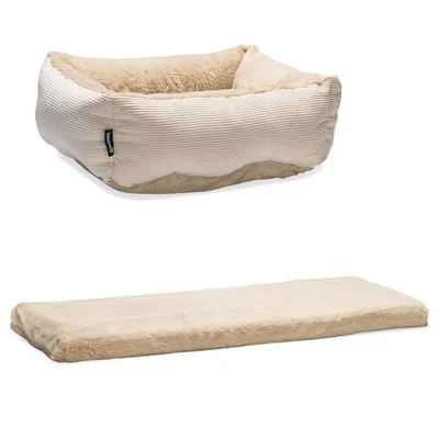 beeztees Kuschel-Set Moza, beige Katzenbett + Fensterbankkissen