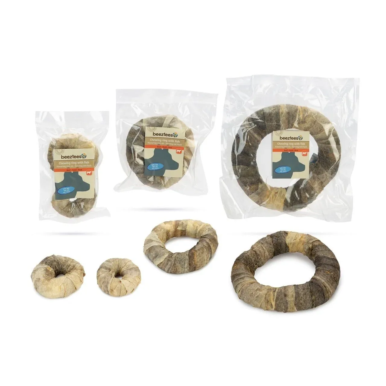 Beeztees Rinderhaut Kauring mit Fisch