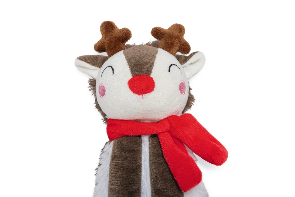 Beeztees Xmas Flatino Rentier – Plüsch-Hundespielzeug mit Quietscher - Image 2