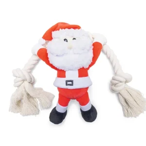 Beeztees Xmas Santa mit Seil – Weihnachtsspielzeug für Hunde